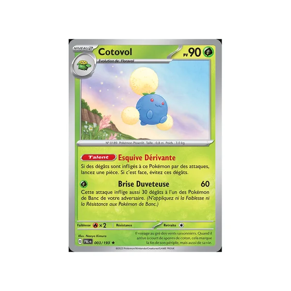Carte Pokémon Cotovol 003/193 Holographique Évolutions à Paldea