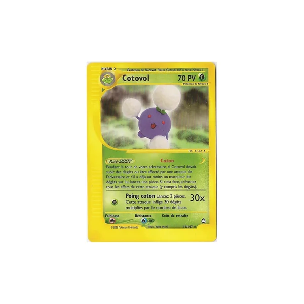 Carte Pokémon Cotovol 17/147 Rare Aquapolis