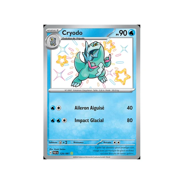 Carte Pokémon Cryodo 129/091 Shiny Destinées de Paldea