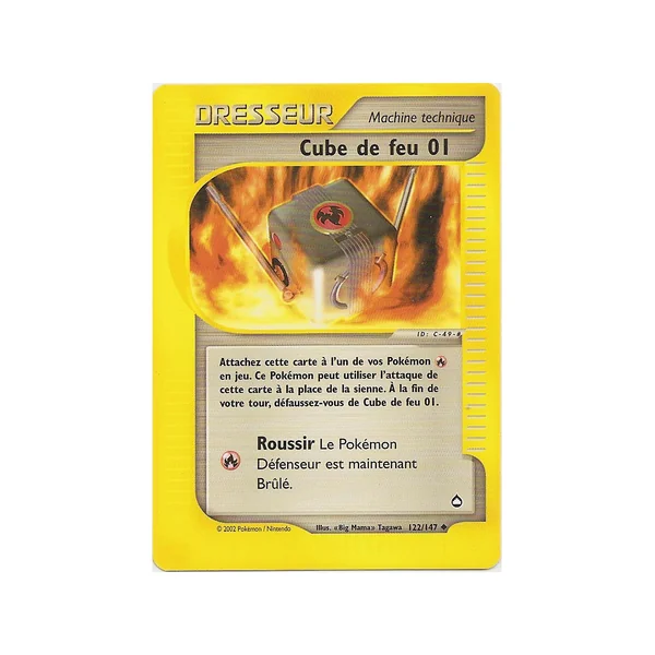 Carte Pokémon Cube de feu 01 122/147 Peu commune Aquapolis