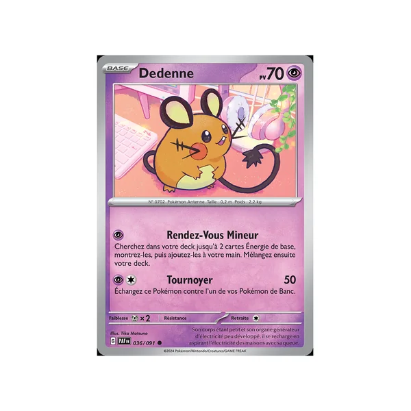 Carte Pokémon Dedenne 036/091 Commune Destinées de Paldea