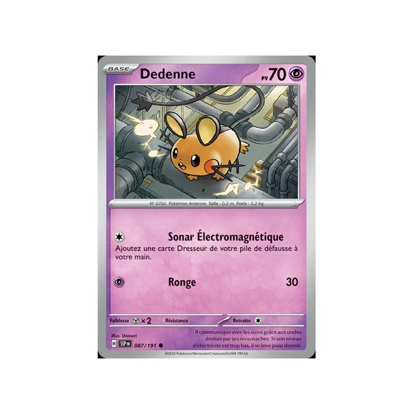 Carte Pokémon Dedenne 087/191 Commune Étincelles Déferlantes
