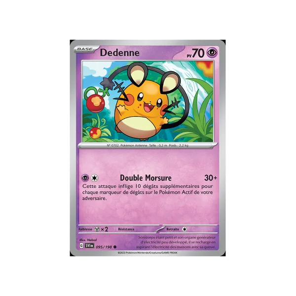 Carte Pokémon Dedenne 095/198 Commune Écarlate et Violet (JCC)