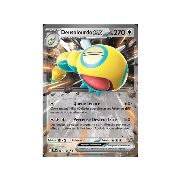 Carte Pokémon Deusolourdo-ex 121/159 Double rare Aventures Ensemble