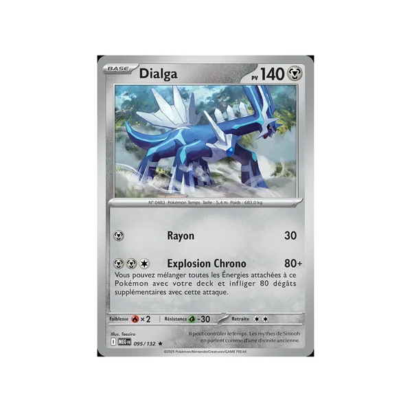 Carte Pokémon Dialga 095/132 Holographique Méga-Évolution (JCC)