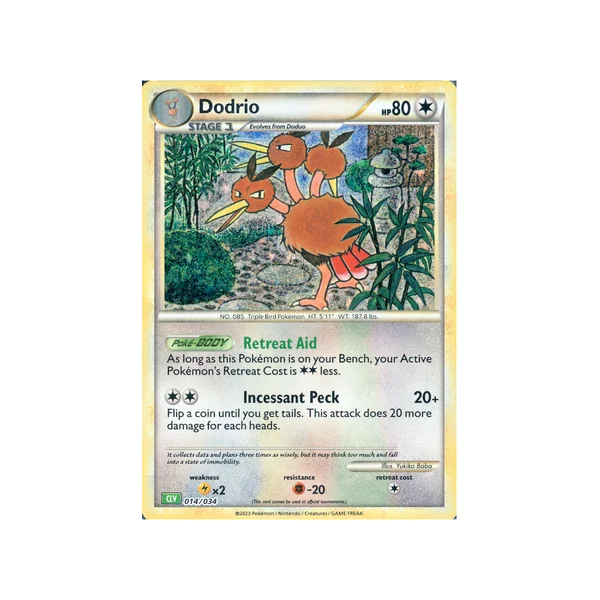 Carte Pokémon Dodrio 014/034 Aucune Pokémon Trading Card Game Classic