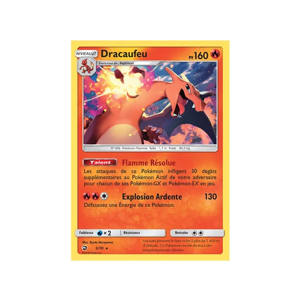 Carte Pokémon Dracaufeu 3/70 Holographique Majesté des Dragons