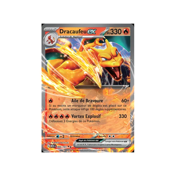 Carte Pokémon Dracaufeu-ex 006/165 Double rare 151