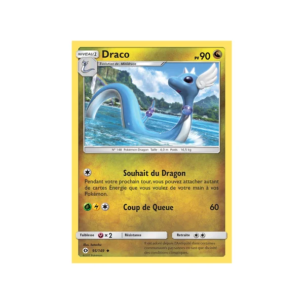 Carte Pokémon Draco 95/149 Peu commune Soleil et Lune (JCC)