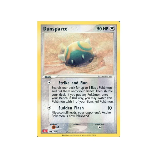 Carte Pokémon Dunsparce 015/034 Aucune Pokémon Trading Card Game Classic