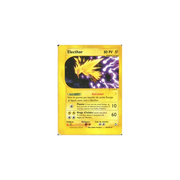 Carte Pokémon Electhor 44/147 Rare Aquapolis