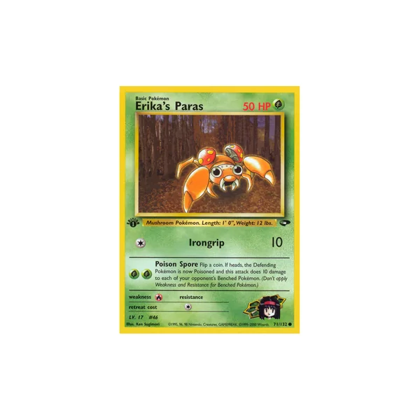 Carte Pokémon Erika's Paras 71/132 Commune Gym Challenge