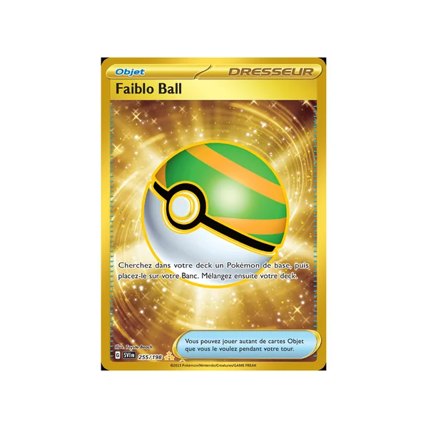 Carte Pokémon Faiblo Ball 255/198 Gold Écarlate et Violet (JCC)