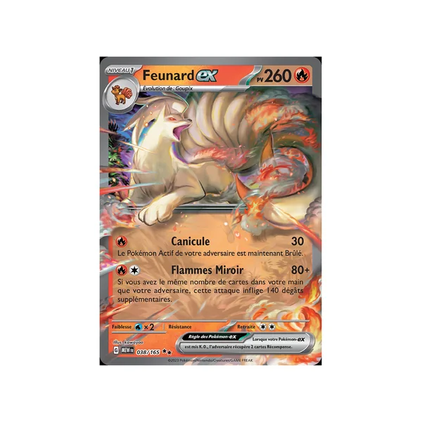 Carte Pokémon Feunard-ex 038/165 Double rare 151