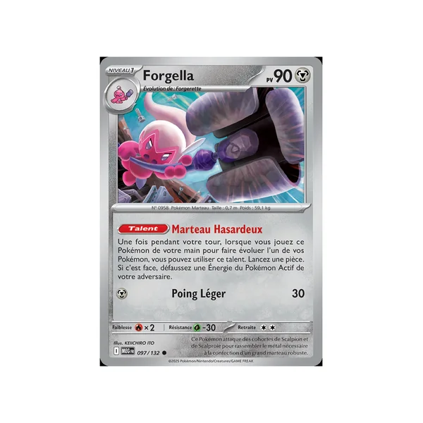 Carte Pokémon Forgella 097/132 Commune Méga-Évolution (JCC)