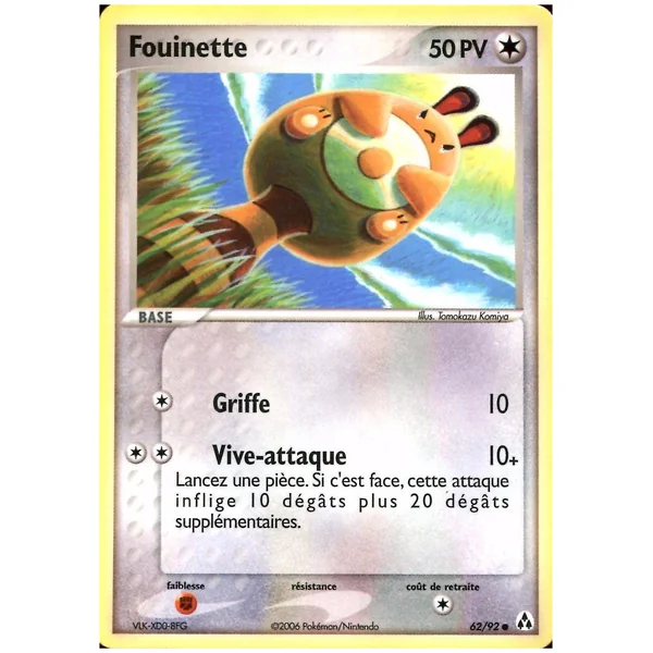 Carte Pokémon Fouinette 62/92 Commune Créateurs de légendes