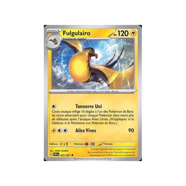 Carte Pokémon Fulgulairo 022/091 Peu commune Destinées de Paldea