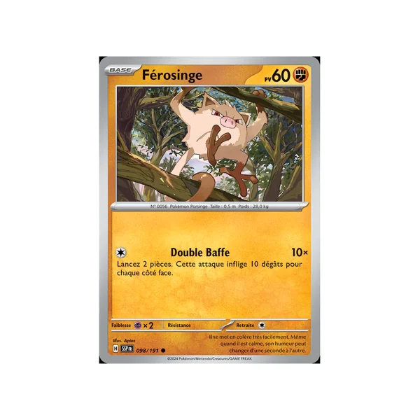 Carte Pokémon Férosinge 098/191 Commune Étincelles Déferlantes