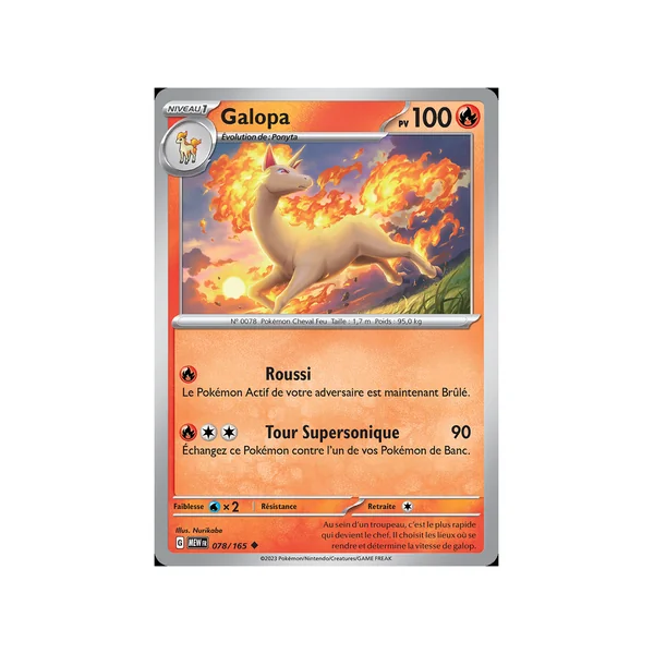 Carte Pokémon Galopa 078/165 Peu commune 151