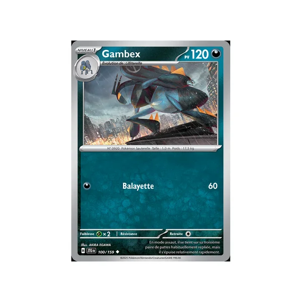 Carte Pokémon Gambex 100/159 Peu commune Aventures Ensemble