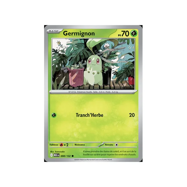 Carte Pokémon Germignon 008/132 Commune Méga-Évolution (JCC)