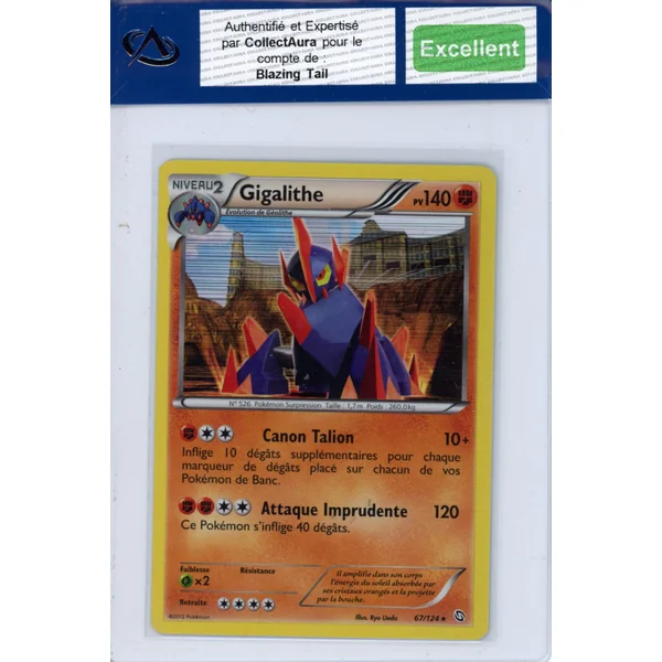 Carte Pokémon Gigalithe 67/124 COLLECTAURA Excellent