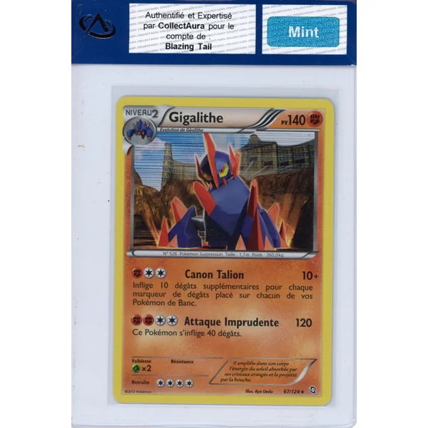 Carte Pokémon Gigalithe 67/124 COLLECTAURA Mint
