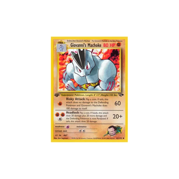 Carte Pokémon Giovanni's Machoke 42/132 Peu commune Gym Challenge