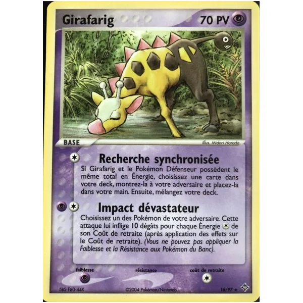 Carte Pokémon Girafarig 16/97 Rare Dragon