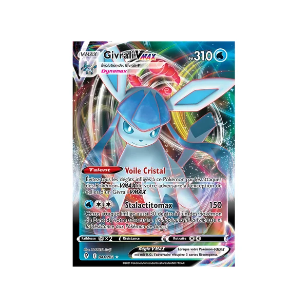 Carte Pokémon Givrali-VMAX 041/203 Ultra Rare Évolution Céleste