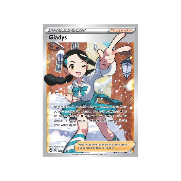 Carte Pokémon Gladys 189/195 Ultra Rare Tempête Argentée