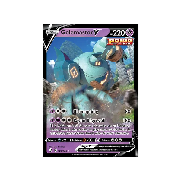 Carte Pokémon Golemastoc-V 070/203 Ultra Rare Évolution Céleste