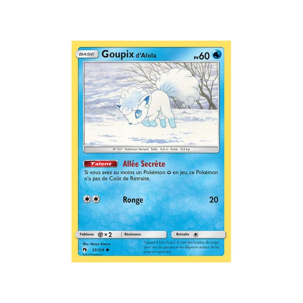 Carte Pokémon Goupix d'Alola 53/214 Commune Tonnerre Perdu