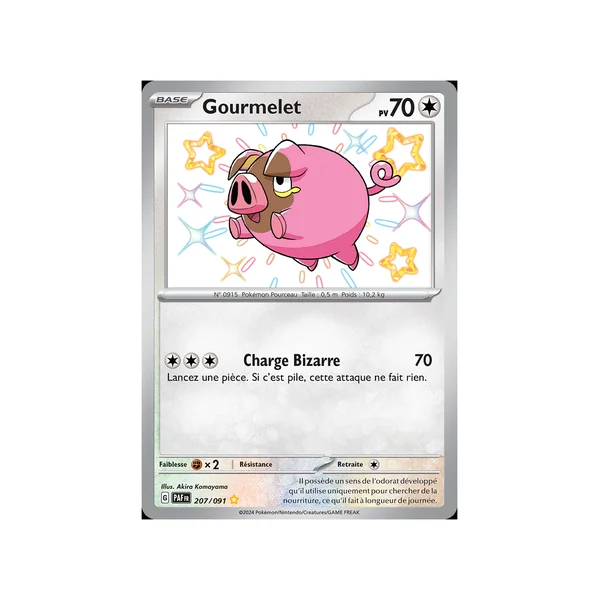 Carte Pokémon Gourmelet 207/091 Shiny Destinées de Paldea