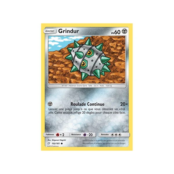 Carte Pokémon Grindur 102/181 Commune Duo de Choc