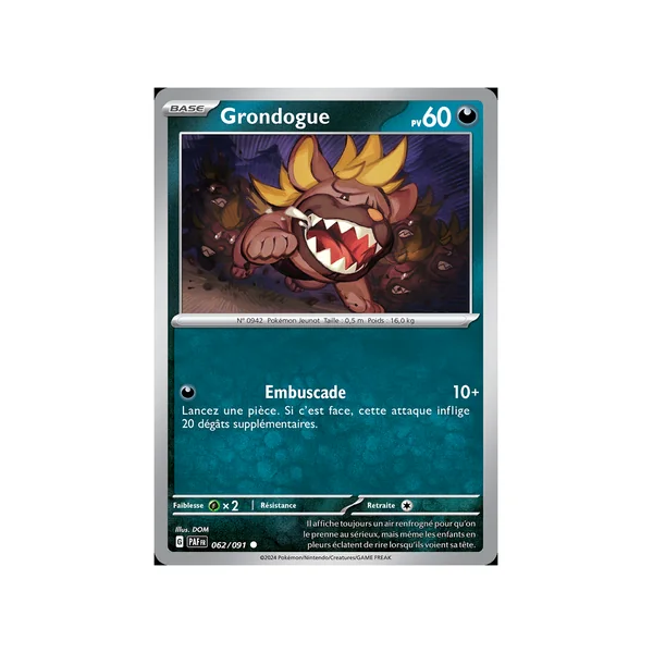 Carte Pokémon Grondogue 062/091 Commune Destinées de Paldea