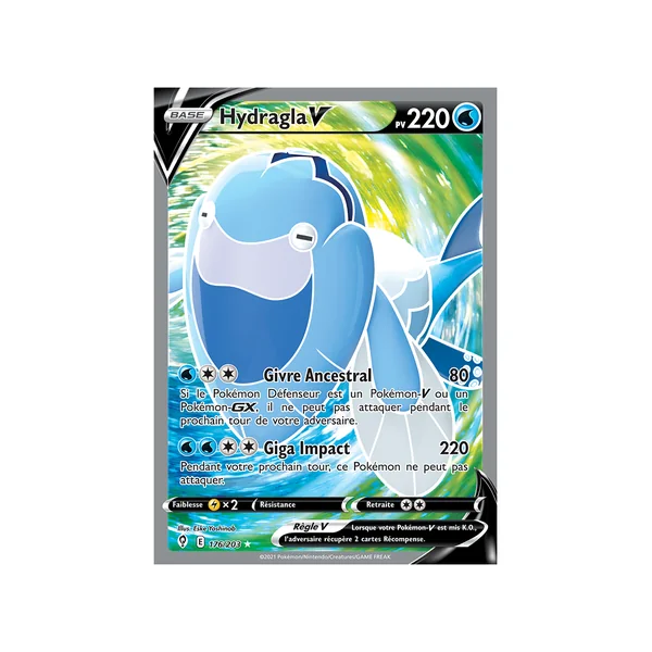 Carte Pokémon Hydragla-V 176/203 Ultra Rare Évolution Céleste