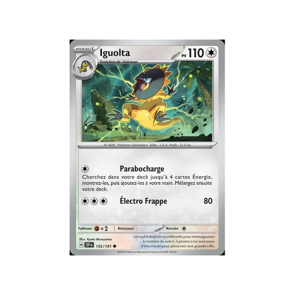 Carte Pokémon Iguolta 155/191 Commune Étincelles Déferlantes