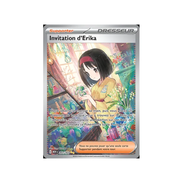 Carte Pokémon Invitation d'Erika 203/165 Alternative 151