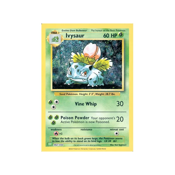 Carte Pokémon Ivysaur 002/034 Aucune Pokémon Trading Card Game Classic