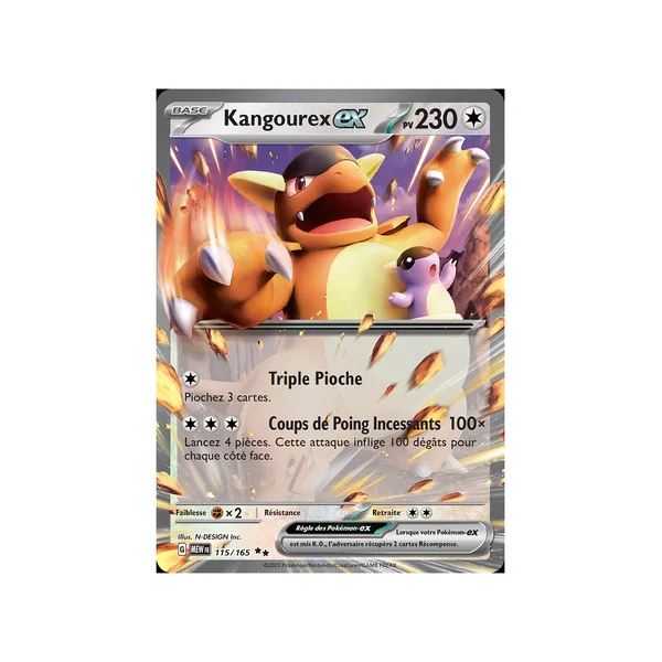 Carte Pokémon Kangourex-ex 115/165 Double rare 151