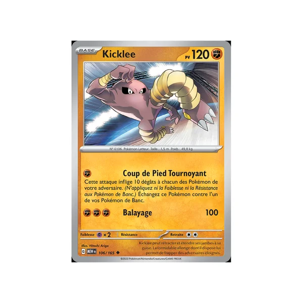 Carte Pokémon Kicklee 106/165 Peu commune 151