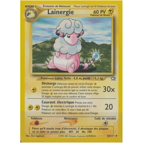 Carte Pokémon Lainergie 34/111 Peu commune Neo Genesis
