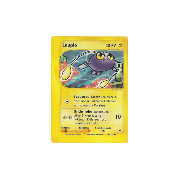 Carte Pokémon Loupio 71/147 Commune Aquapolis