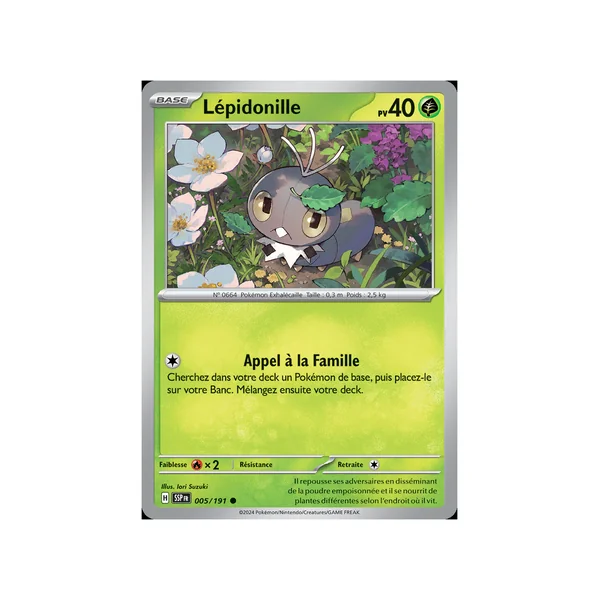 Carte Pokémon Lépidonille 005/191 Commune Étincelles Déferlantes