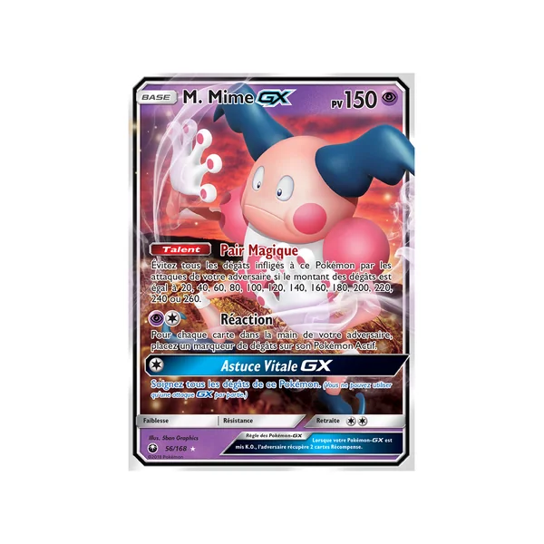 Carte Pokémon M. Mime-GX 56/168 Ultra Rare Tempête Céleste