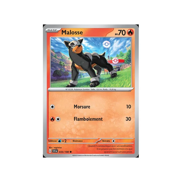 Carte Pokémon Malosse 033/198 Commune Écarlate et Violet (JCC)