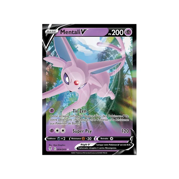 Carte Pokémon Mentali-V 064/203 Ultra Rare Évolution Céleste
