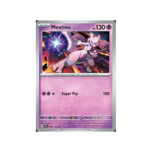 Carte Pokémon Mewtwo 059/142 Peu commune Couronne Stellaire