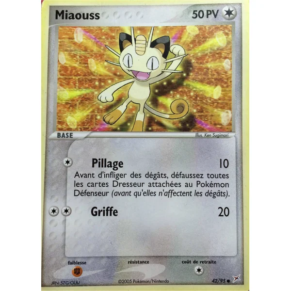 Carte Pokémon Miaouss 42/95 Commune Team Magma VS Team Aqua